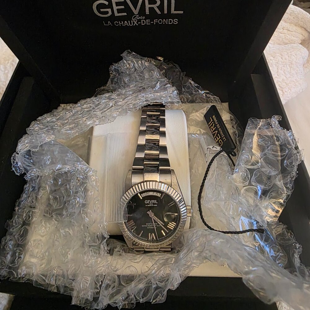 Gevril  datejust Automatic green Dial Men's Watch Excellent